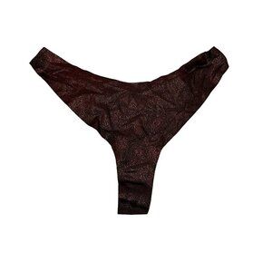 SKIMS Kim Kardashian Free Cut Dipped Thong Panty Cocoa Foil Brown PN-THG-1935 3X